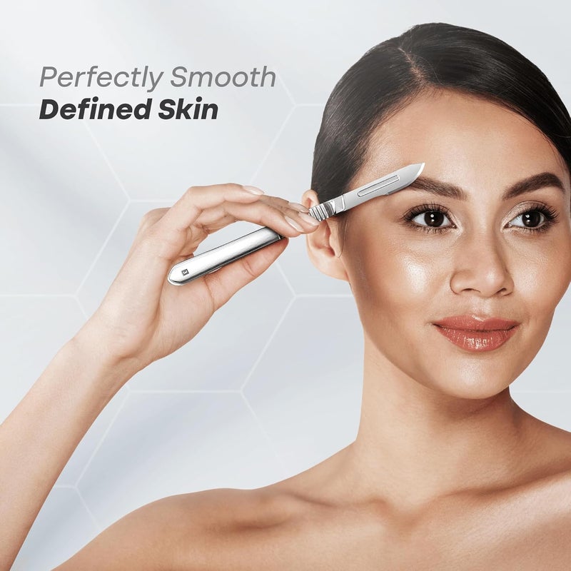 My Med شفرات مشرط قابلة للتصرف | شفرات حادة من الفولاذ الكربوني #22 | عبوة من 100 | أكياس فردية معقمة | أداة ديرما بلانينغ للوجه للمحترفين، أطباء الأقدام، الحرف والمزيد - Image 4