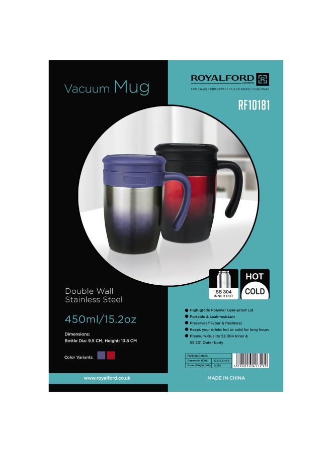 Royalford Double Wall Mug Assorted Colour 12.8x9.8x14.6cm - Image 3