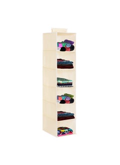 KITCHENOO 6-Tier Foldable Closet Organizer, Durable Collapsible Storage Organizer for Handbags, Shoes, Toys, Clothes, Home Supplies, Modern Organizer (138*25*28)  - Image 4