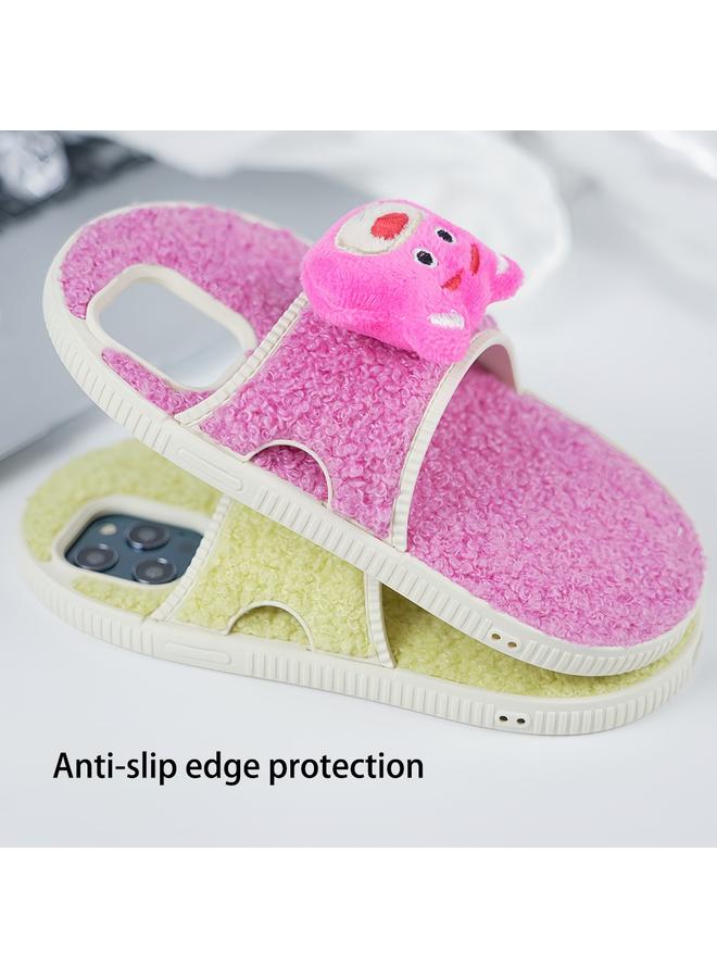 Zaboon Case For iPhone 12 / 12 Pro Creative Plush Doll Slipper Design TPU Phone Case - Image 5