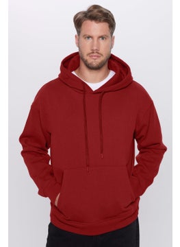 Unisex Oversize Wide Cut Cotton Soft Textured Fleece Lined Basic Claret Red Hooded Sweatshirt - pzsku/ZD997CFCF103358A1564DZ/45/_/1731182996/0dae0a62-26db-4c3d-9454-3456a37e686d