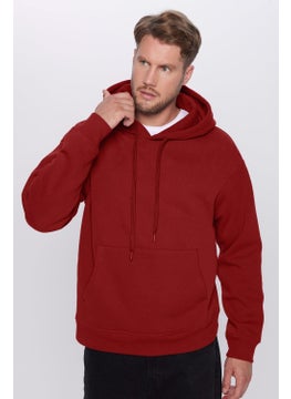 Unisex Oversize Wide Cut Cotton Soft Textured Fleece Lined Basic Claret Red Hooded Sweatshirt - pzsku/ZD997CFCF103358A1564DZ/45/_/1731182998/59f92e9f-735b-4520-aa57-637d3896e10b