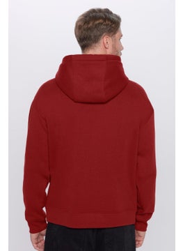 Unisex Oversize Wide Cut Cotton Soft Textured Fleece Lined Basic Claret Red Hooded Sweatshirt - pzsku/ZD997CFCF103358A1564DZ/45/_/1731183000/9fde9aef-7ec4-4296-907b-940b34d0b7fd