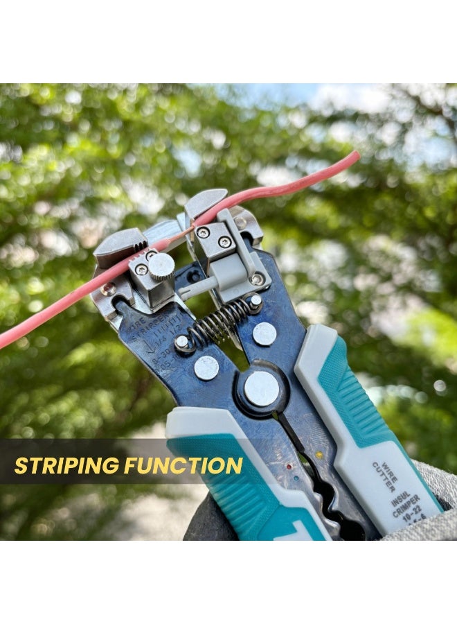 TOTAL THT15246 8-Inch Self-Adjusting Automatic Wire Stripper and Crimping Tool with Multi-Functional Cutting and Terminal Terminal Crimper Features - Image 4