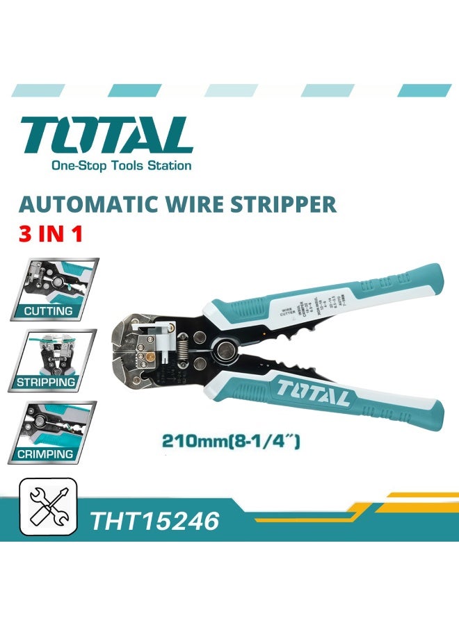 TOTAL THT15246 8-Inch Self-Adjusting Automatic Wire Stripper and Crimping Tool with Multi-Functional Cutting and Terminal Terminal Crimper Features - Image 2