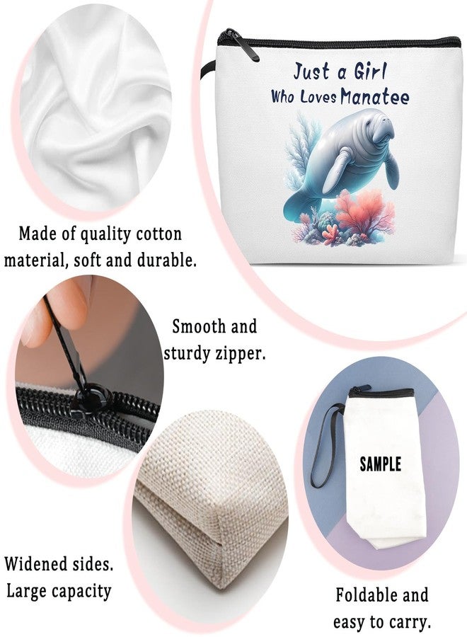 بارتنر حقيبة سفر مستحضرات تجميل لطيفة بتصميم خروف البحر للنساء، حقيبة مكياج بتصميم خروف البحر، حقيبة على شكل بقرة بحرية، هدايا لمحبي الحيوانات البحرية (خروف البحر). - Image 3