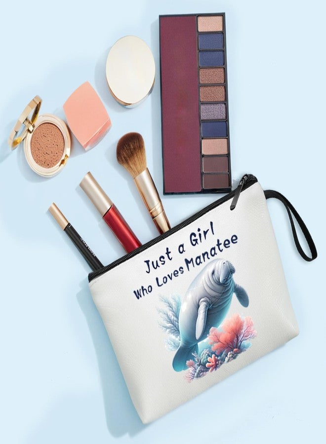 بارتنر حقيبة سفر مستحضرات تجميل لطيفة بتصميم خروف البحر للنساء، حقيبة مكياج بتصميم خروف البحر، حقيبة على شكل بقرة بحرية، هدايا لمحبي الحيوانات البحرية (خروف البحر). - Image 2