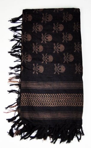 Tapp Collections Premium Skull Pattern Shemagh Head Neck Scarf - Dark Brown/Black - Image 2