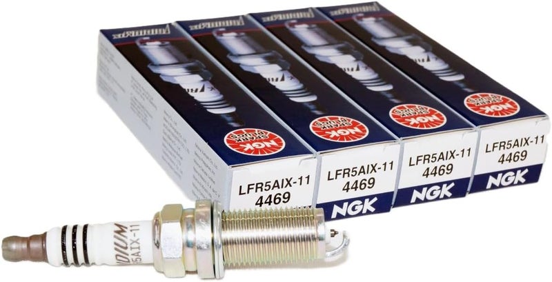 NGK شمعات الإشعال إيريديوم IX LFR5AIX-11 (عبوة 4) متوافقة مع تويوتا كامري LE 2010-2014 2.5L/2494cc - Image 1