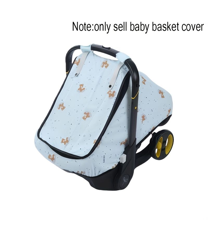 غطاء المطر لمقعد أمان الأطفال "Blue Bear" مع سقف شبكي بسحاب وسلة - Image 1