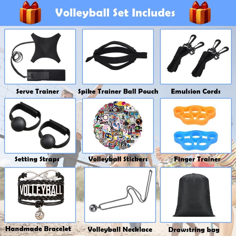 Eneraces Solo Volleyball Trainer: All-In-One Volleyball Training Equipment With Rebounder For Serving  Spiking & Setting Practice Serve Trainer & Practice Gift For Beginners To Pros - Image 2