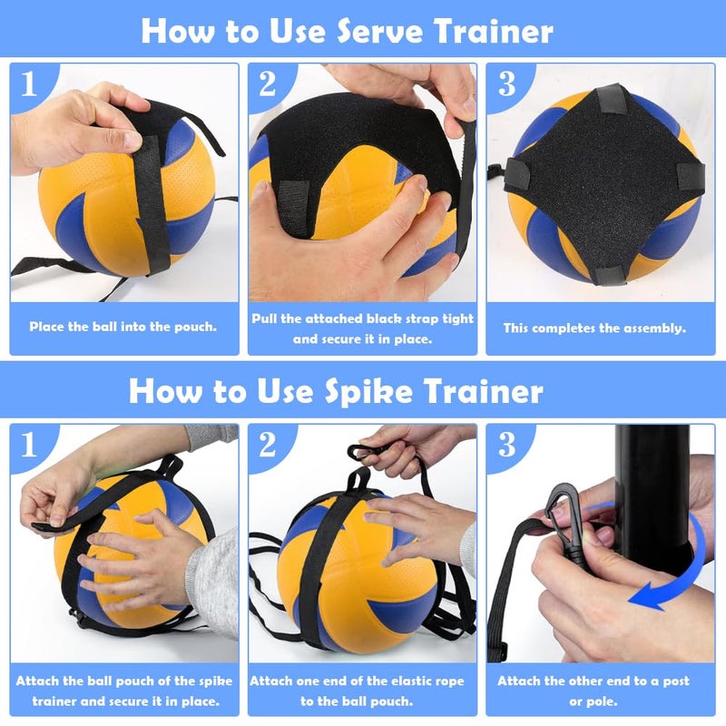 Eneraces Solo Volleyball Trainer: All-In-One Volleyball Training Equipment With Rebounder For Serving  Spiking & Setting Practice Serve Trainer & Practice Gift For Beginners To Pros - Image 3