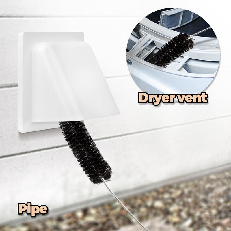 Low dust buildup 2 Pack Dryer Vent Cleaner Kit Clothes Dryer Lint Brush Vent Trap Cleaner Home Essentials Long Flexible Vacuum Brush Simple upgraded construction - Image 3