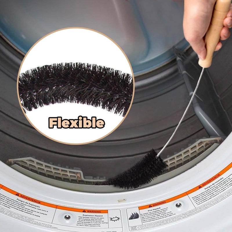 Low dust buildup 2 Pack Dryer Vent Cleaner Kit Clothes Dryer Lint Brush Vent Trap Cleaner Home Essentials Long Flexible Vacuum Brush Simple upgraded construction - Image 2