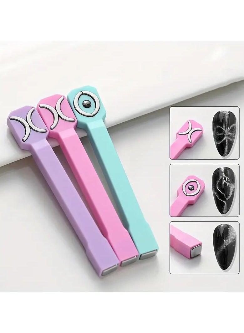 Rozino 3-in-1 Nail Art Magnet Stick, Cat Eye Effect Magnetic Wand for 3D Eye Patterns, Professional Grade Manicure Tool for DIY Decoration, Strong Magnet Rod for Salon-Quality Nails - Unscented Accessory, 1pc - Image 5