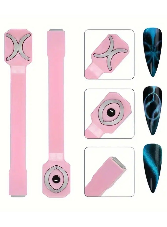 Rozino 3-in-1 Nail Art Magnet Stick, Cat Eye Effect Magnetic Wand for 3D Eye Patterns, Professional Grade Manicure Tool for DIY Decoration, Strong Magnet Rod for Salon-Quality Nails - Unscented Accessory, 1pc - Image 2