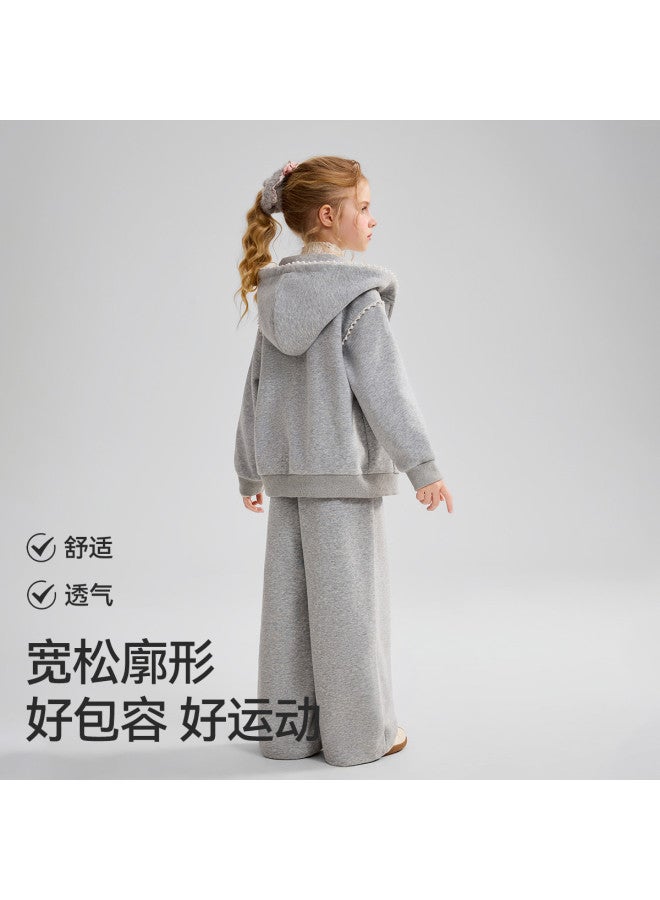 ASK JUNIOR Spring Mid-size Kids Hooded Sweatshirt Jacket Sport Casual Pants Girl Two-piece - Image 5