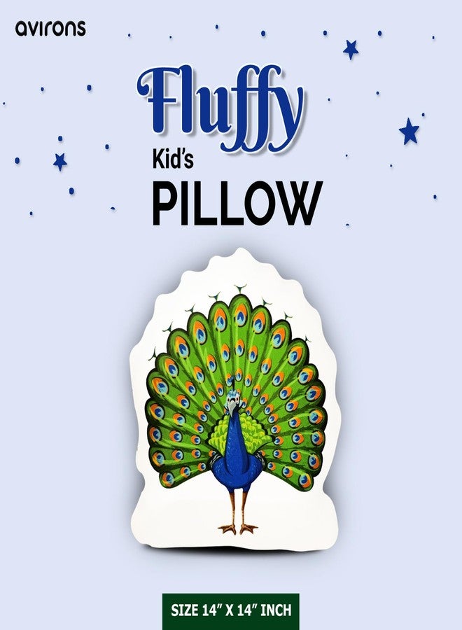 Avirons Soft Peacock Face Pillow for Kids - Cozy, Plush, and Fun for Play, or Relaxing, Adding a Touch of Jungle Adventure and Comfort to Every Moment in Your Child’s Room or Play Area - Image 4
