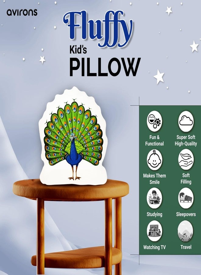 Avirons Soft Peacock Face Pillow for Kids - Cozy, Plush, and Fun for Play, or Relaxing, Adding a Touch of Jungle Adventure and Comfort to Every Moment in Your Child’s Room or Play Area - Image 3