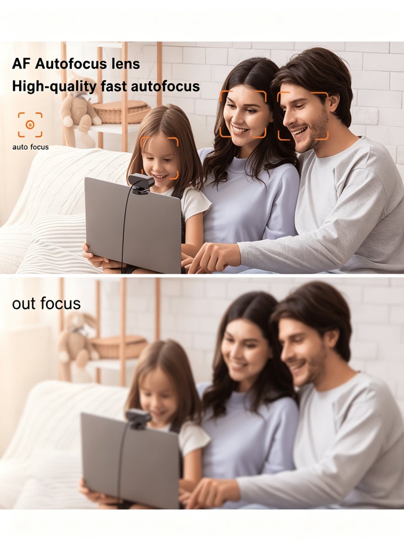 كلوزيلي كاميرا ويب بدقة 2K مع ميكروفون، كاميرا بيسي وكاميرة PC مع ضبط تلقائي للصورة، كاميرا ويب USB بميكروفون لإلغاء الضوضاء، تشغيل Plug & Play بمعدل 30FPS، تصحيح تلقائي للإضاءة وزاوية رؤية قابلة للتعديل، كامره للاكمبيوتر واللابتوب، لمكالمات الفيديو والاجتماعات والبث المباشر، مع حامل ثلاثي وغطاء خصوصية - Image 3