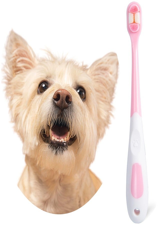 MoonyMars Small Dog Toothbrush, Cat & Puppy Tooth Brushing Kit, Ultra Soft & Mini Head Teeth Brush for Kitten & Tiny Pet, Doggy Toothbrushes Deep Dental Cleaning, 1 Pack - Pink - Image 1