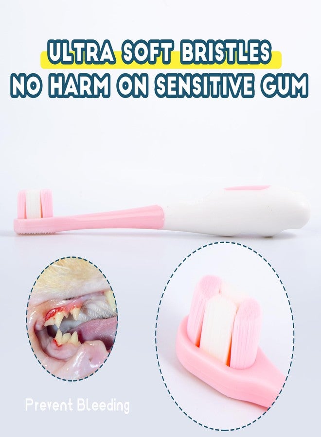 MoonyMars Small Dog Toothbrush, Cat & Puppy Tooth Brushing Kit, Ultra Soft & Mini Head Teeth Brush for Kitten & Tiny Pet, Doggy Toothbrushes Deep Dental Cleaning, 1 Pack - Pink - Image 2