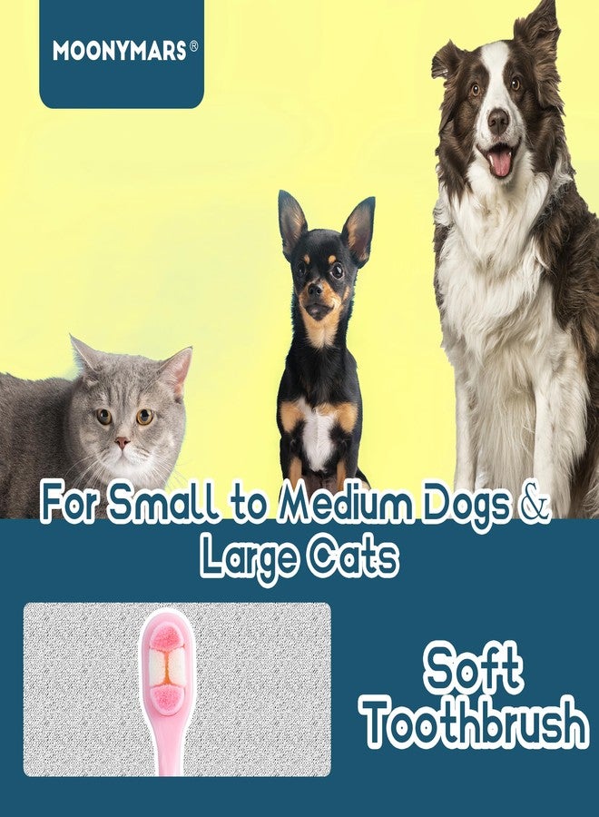 MoonyMars Small Dog Toothbrush, Cat & Puppy Tooth Brushing Kit, Ultra Soft & Mini Head Teeth Brush for Kitten & Tiny Pet, Doggy Toothbrushes Deep Dental Cleaning, 1 Pack - Pink - Image 3