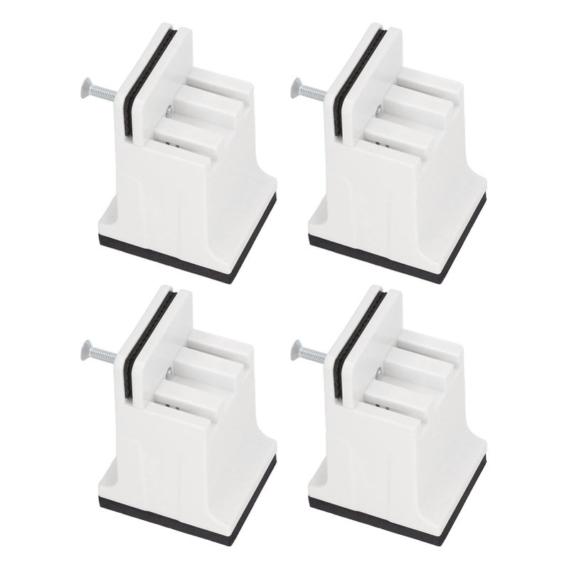 4pcs Adjustable Furniture Risers with Screw Clamp Rubber Bed Couch Risers for Heavy Duty Furniture White - Image 3