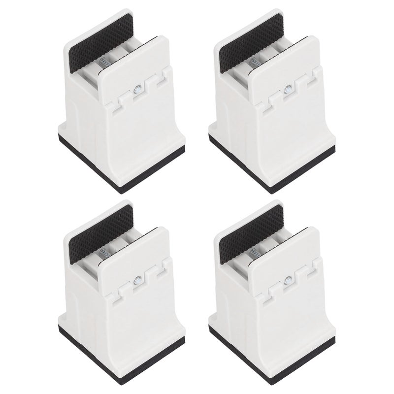 4pcs Adjustable Furniture Risers with Screw Clamp Rubber Bed Couch Risers for Heavy Duty Furniture White - Image 2