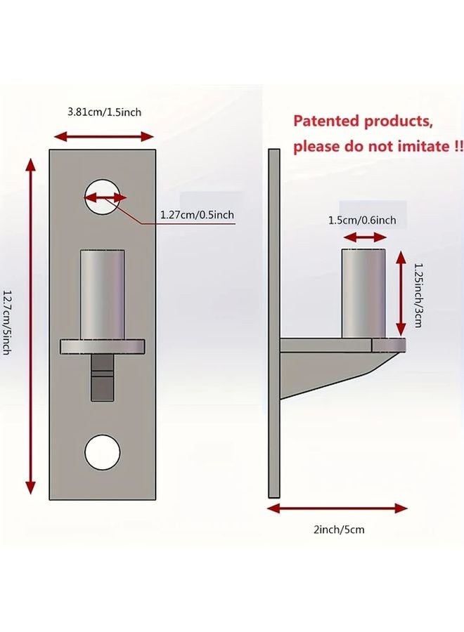 4 قطع من مفصلات الباب الثقيلة من الفولاذ المقاوم للصدأ 304، مثبتة على الحائط، مصقولة لباب المزرعة، تتحمل 620 رطلاً - Image 4