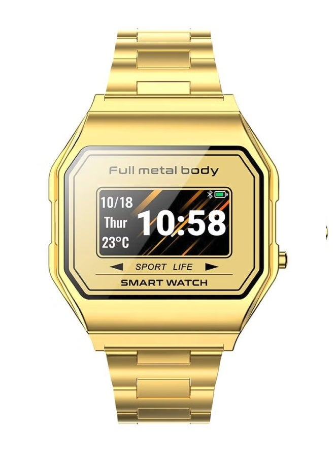 ارواق ساعة ذكية KW18 للرجال بسوار من الفولاذ المقاوم للصدأ - مقاومة للماء IP67، مراقب ضغط الدم ونسبة الأكسجين في الدم، معدل ضربات القلب، نظام تحديد المواقع العالمي (GPS)، متعددة الرياضات، بلوتوث 5.0 لنظامي التشغيل Android وiOS - ذهبي - Image 3