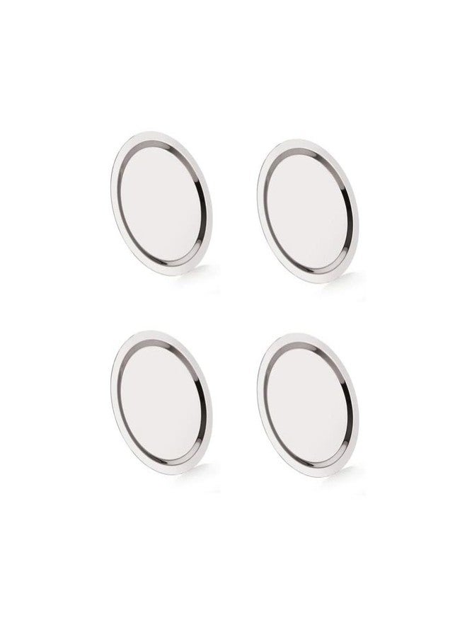 Neelam Stainless Steel 8, 22 Gauge, Tope Cover/Ciba/Lid/Cheeba/Dhakan, 13.6 cm, Set of 4, Multipurpose, Round Steel Lid, Silver - Image 1