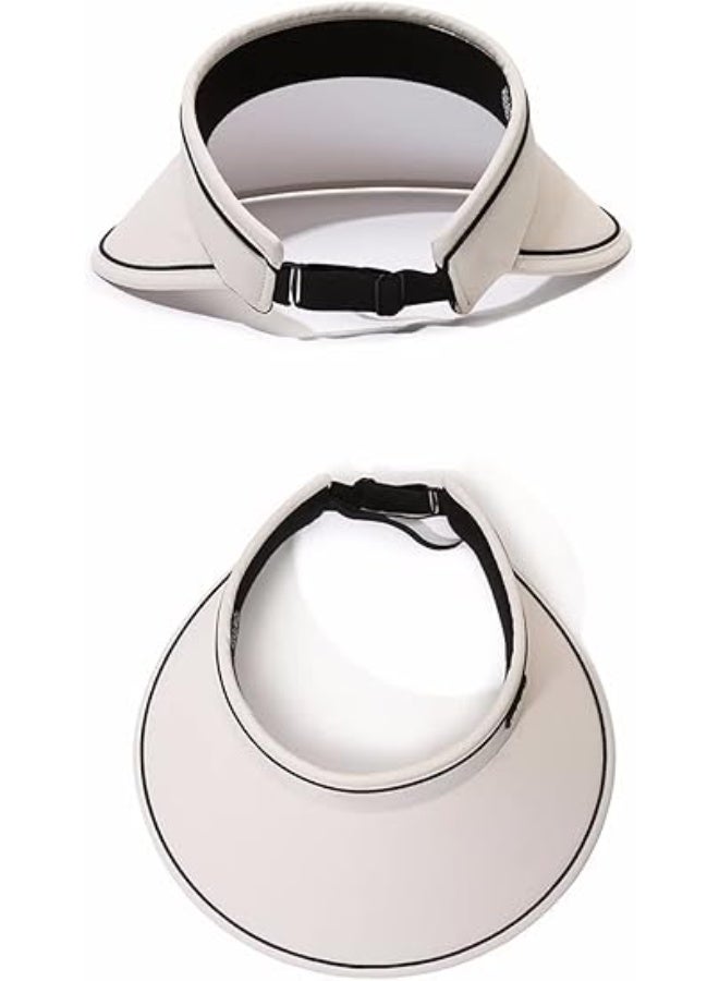 RUIYA 2-Pack Summer Sun Hats for Women, Outdoor UV Protection Wide Brim Breathable Hollow Top Visor Caps for Cycling & Sun Shade with Face Cover - Image 2