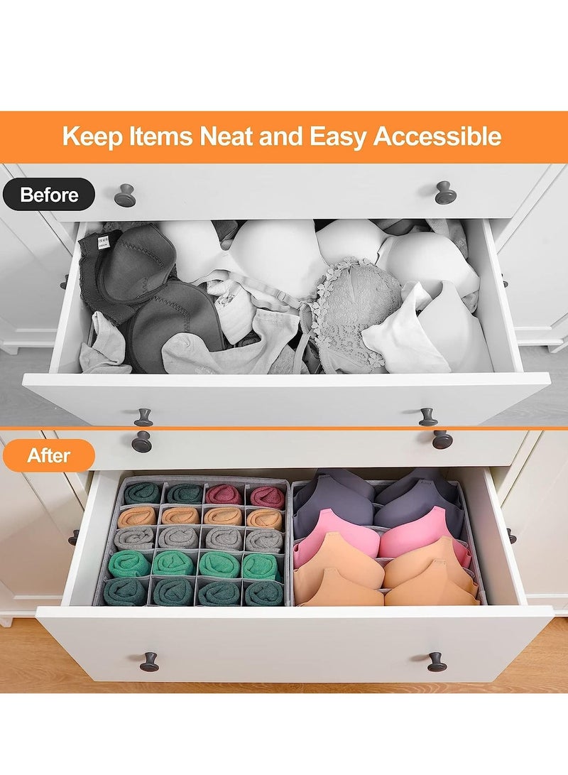 4 Pcs Underwear Drawer Organizers Divider, Closet Socks Organizer and Storage Boxes for Lingerie, Bra, Undies - Image 5