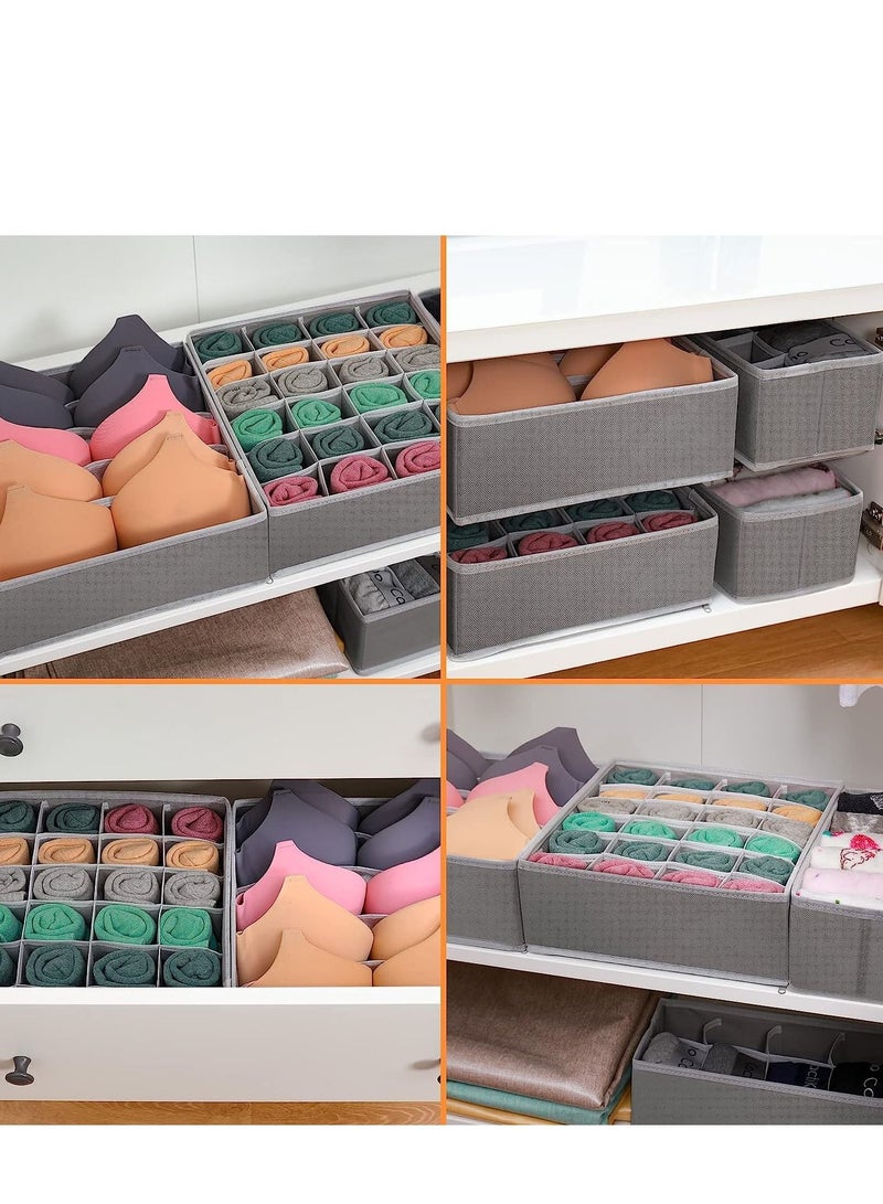 4 Pcs Underwear Drawer Organizers Divider, Closet Socks Organizer and Storage Boxes for Lingerie, Bra, Undies - Image 2