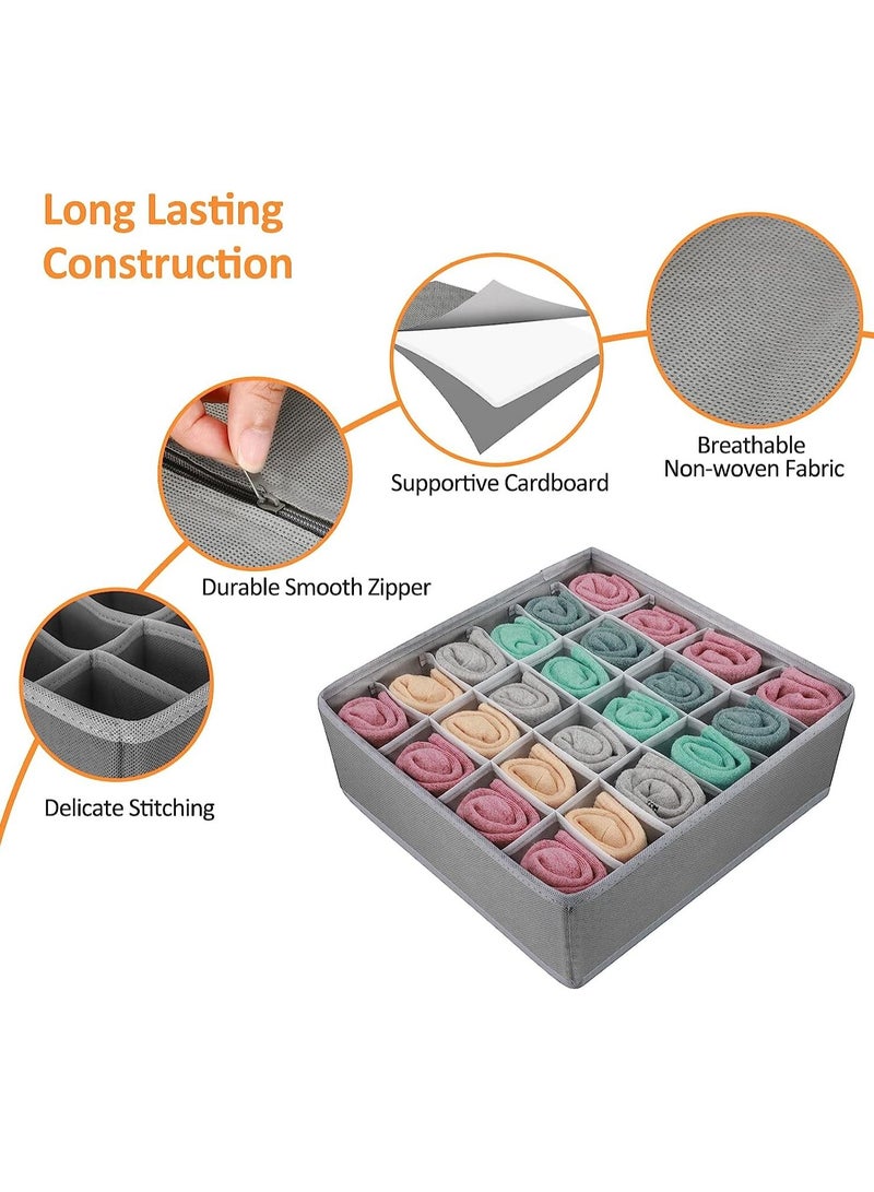4 Pcs Underwear Drawer Organizers Divider, Closet Socks Organizer and Storage Boxes for Lingerie, Bra, Undies - Image 3