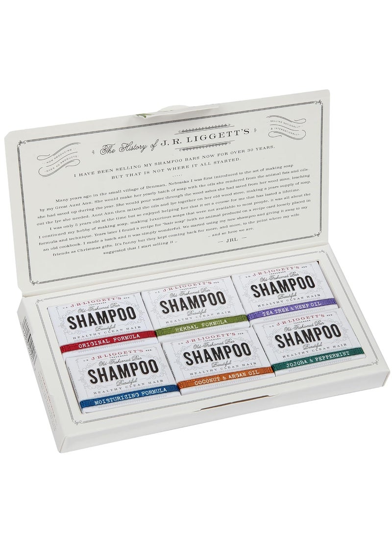 J·R·LIGGETT'S JRLIGGETTS AllNatural 6 Variety Shampoo Bars 65oz Sampler Pack Support Strong and Healthy HairNourish Follicles with Antioxidants and VitaminsDetergent and SulfateFree 6 Mini Shampoo Bars 