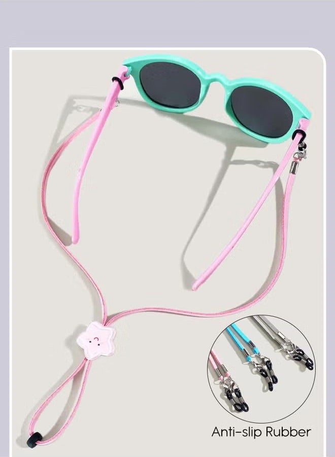 5Pcs Kids Cartoon Glasses Straps, Multi-Function Eyeglasses String, Eyewear Retainer, Mask Necklace Lanyard, Sunglasses Holder for Boys Girls, Multicolor - Image 2