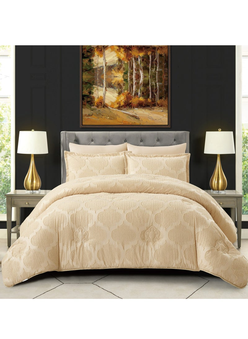 Comforter Set 4-Pcs Single Size Designer Tufted Embroidery Bed Set Fits 120 x 200 Cm (350 GSM) With Down Alternative Filling,Soft Amber - pzsku/ZD9986974589C891E3D40Z/45/_/1725463431/698b6700-13d0-4eaa-9548-a5a733635ddb