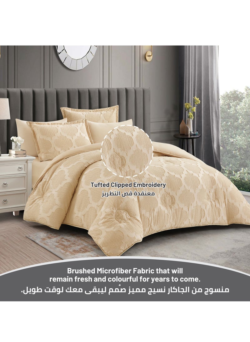 Comforter Set 4-Pcs Single Size Designer Tufted Embroidery Bed Set Fits 120 x 200 Cm (350 GSM) With Down Alternative Filling,Soft Amber - pzsku/ZD9986974589C891E3D40Z/45/_/1730821671/b7fecc55-07dd-451e-9d4e-4e9ee813a9bf