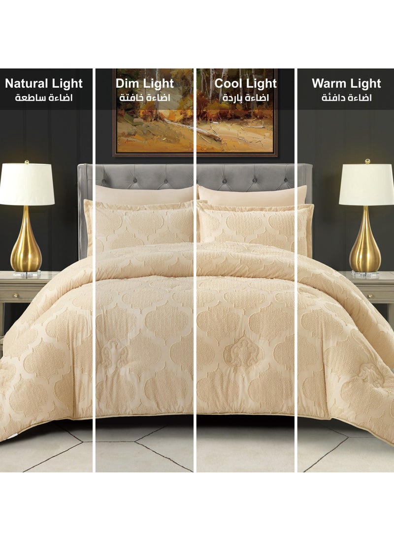 Comforter Set 4-Pcs Single Size Designer Tufted Embroidery Bed Set Fits 120 x 200 Cm (350 GSM) With Down Alternative Filling,Soft Amber - pzsku/ZD9986974589C891E3D40Z/45/_/1730821833/622f7849-975b-427f-8675-1a8694e4aa01