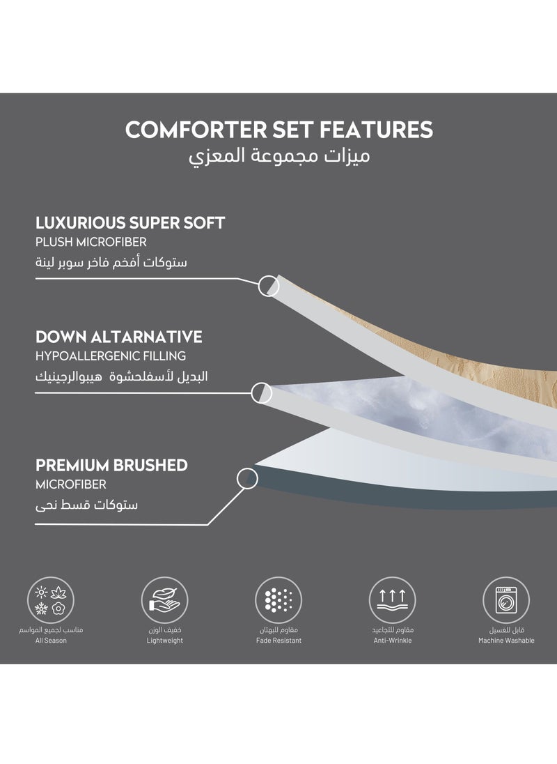 Comforter Set 4-Pcs Single Size Designer Tufted Embroidery Bed Set Fits 120 x 200 Cm (350 GSM) With Down Alternative Filling,Soft Amber - pzsku/ZD9986974589C891E3D40Z/45/_/1730821904/e494a8db-c625-4a9e-a89b-bbd715ffc1c5