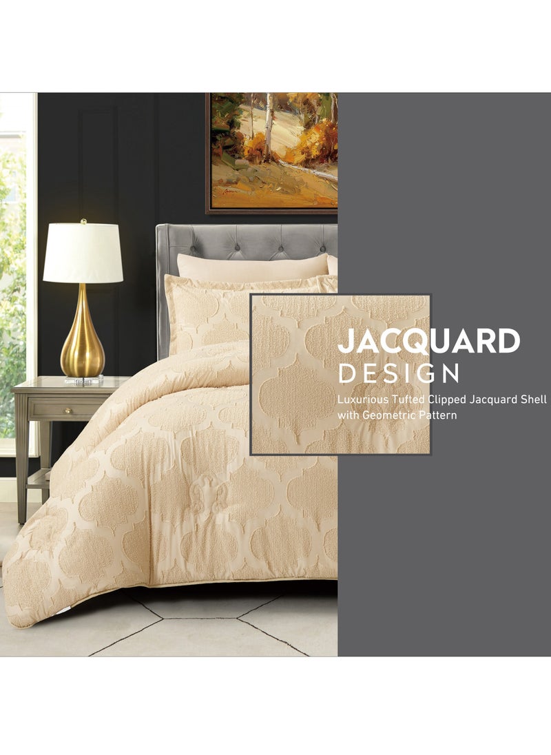 Comforter Set 4-Pcs Single Size Designer Tufted Embroidery Bed Set Fits 120 x 200 Cm (350 GSM) With Down Alternative Filling,Soft Amber - pzsku/ZD9986974589C891E3D40Z/45/_/1730821973/1190ba67-697f-4048-99c6-c8d704e53b40