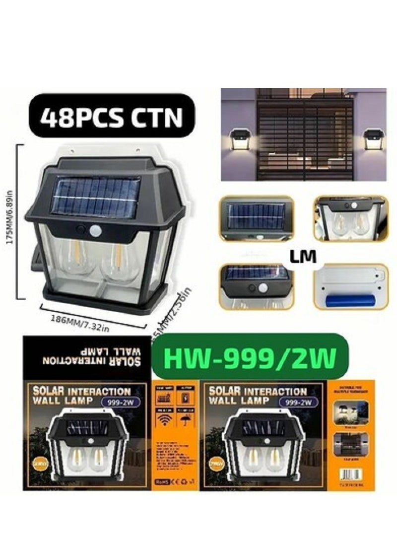 Generic - Solar-Powered Motion Sensor Wall Lamp: Illuminate Your Courtyard and Garden with Waterproof LED Lighting Powered by Sunlight - Image 1