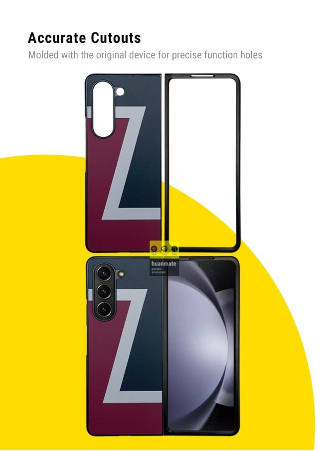 huanmate غطاء حماية صلب أنيق لهاتف Samsung Galaxy Z Fold5 باللون الأزرق/الأحمر  - Image 5