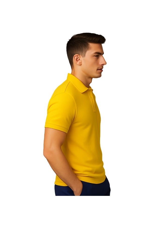 برينت شوب فور مي تيشيرت بولو رجالي | نسيج قرص العسل ٢٤٠ جرام لكل متر مربع | تيشيرت قطني خالص بقصّة عادية بألوان أساسية | مريح وأنيق للارتداء اليومي - Image 4