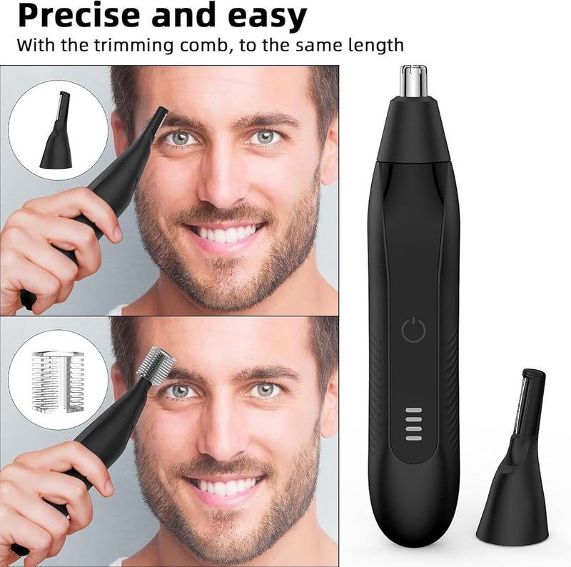 KASTWAVE Rechargeable Nose Hair Trimmer and Eyebrow Trimmer,2-in-1 Professional Painless Eyebrow Razor for Nose,Ear,Beard,Hairline,and Facial Hair,Compact Metal Trimming Tool,Convenient & Rechargeable(Black) - Image 3