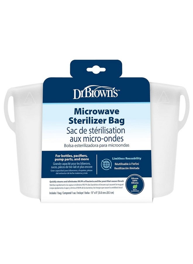 Dr. Brown's Dr. Brown’s 100% Silicone Microwave Steam Sterilizer Bag for Baby Bottles, Breast Pump Parts & Other Toddler Accessories, Reusable Sterilizing Bag - Packaging May Vary - Image 1