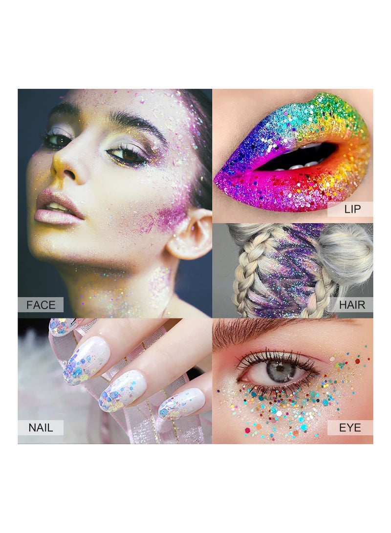 Generic 2-Pack Mermaid Sequin Body Glitter Gel, Long-Lasting Holographic Liquid Makeup for Women, Waterproof Face Glitter Gel for All-Day Sparkle.  - Image 3