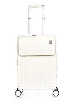 MORANO Morano Modern Carry-on Aluminum Frame Polycarbonate Luggage with Four Universal Wheels and Combination Lock (Beige) 20 Inch Size: 35 CM X 24 CM X 55 CM  - Image 2